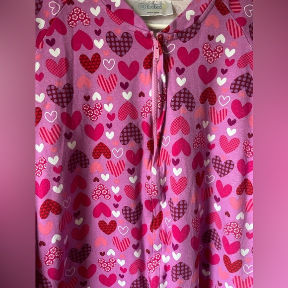 Adult size Pink Heart Pattern Onesie footed Pajamas size medium - Picture 2 of 15
